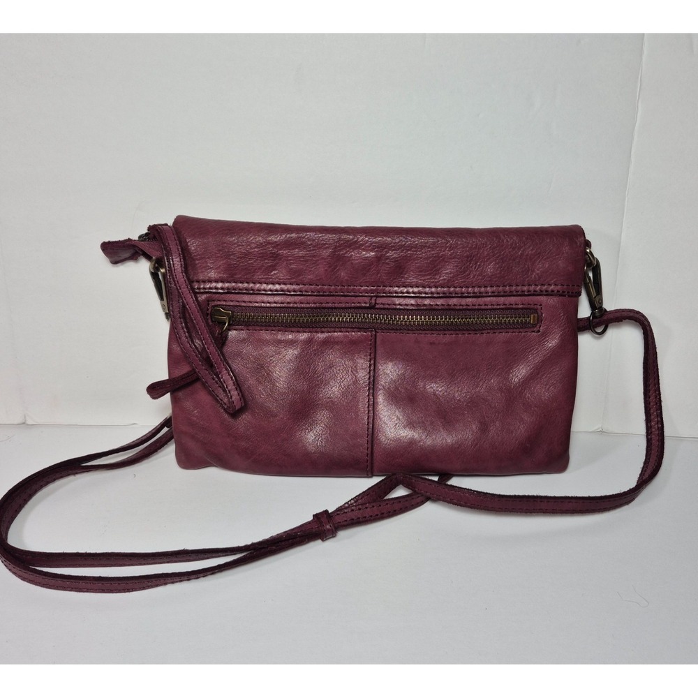 EVITA 100% Leather Crossbody Bag Purse Clutch Dark Cranberry 6 x 9.5 India